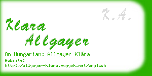klara allgayer business card